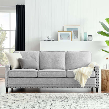 Ashton Upholstered Fabric Sofa, Fabric, Light Grey Gray, 20822