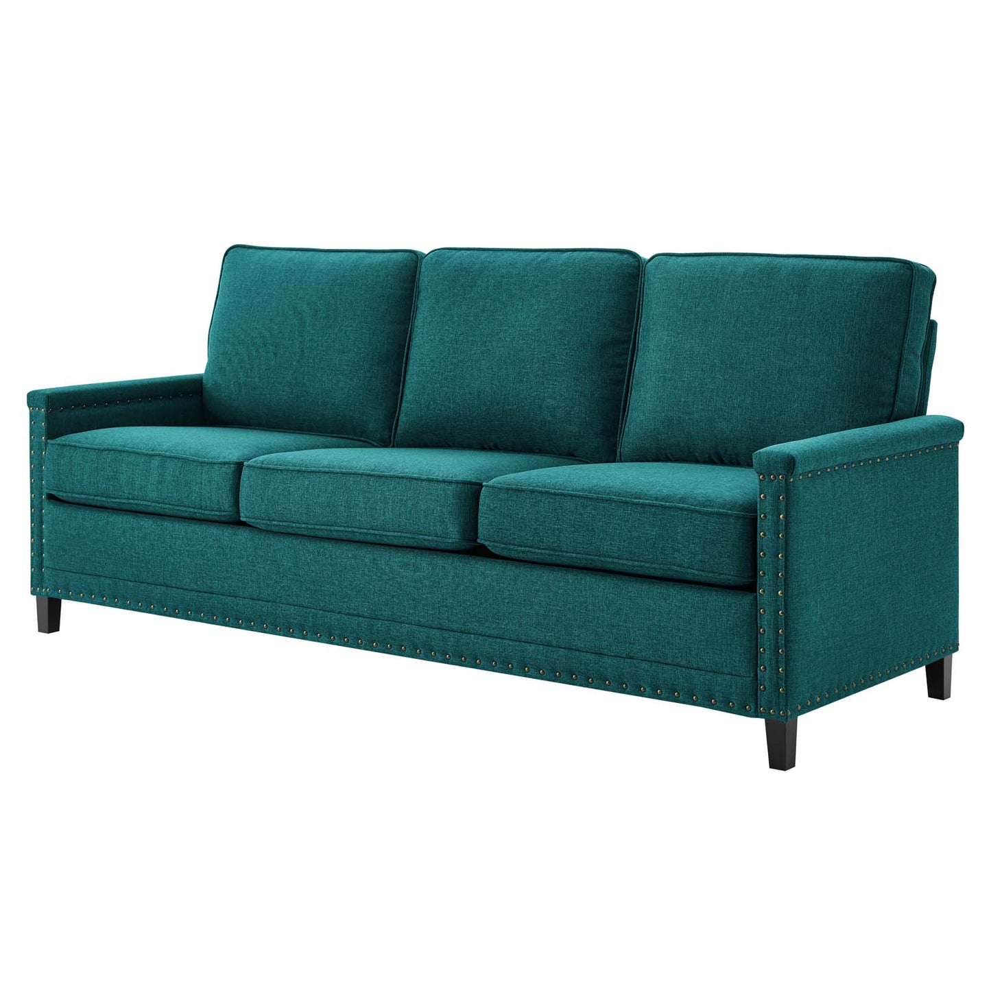 Ashton Upholstered Fabric Sofa, Fabric, Teal Blue, 20823