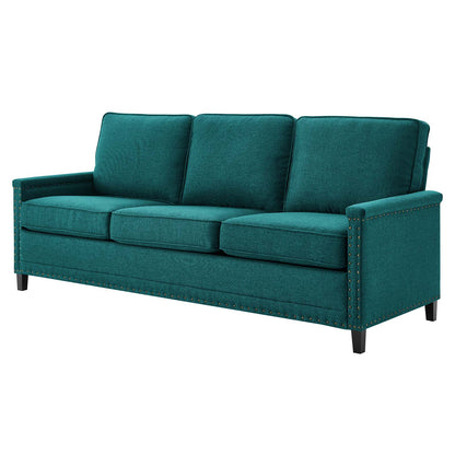 Ashton Upholstered Fabric Sofa, Fabric, Teal Blue, 20823