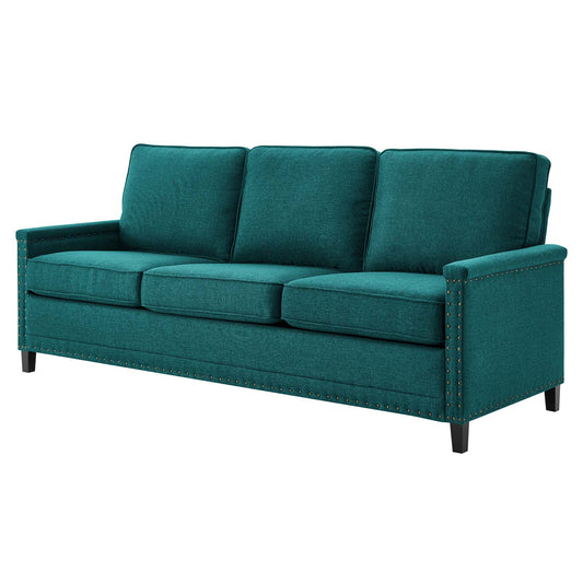 Ashton Upholstered Fabric Sofa, Fabric, Teal Blue, 20823