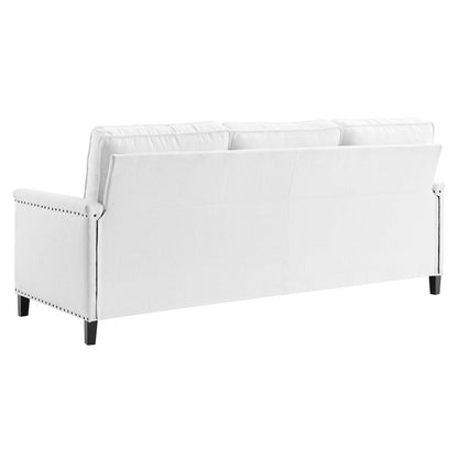 Ashton Upholstered Fabric Sofa, Fabric, White, 20824