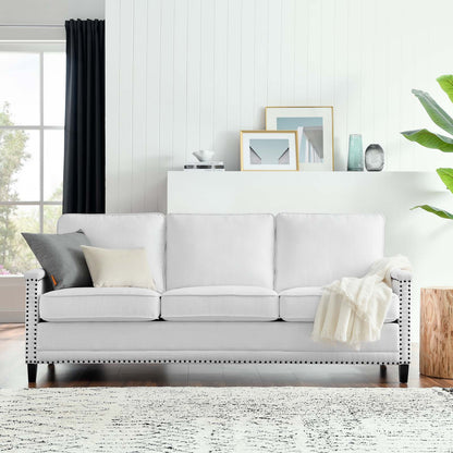 Ashton Upholstered Fabric Sofa, Fabric, White, 20824