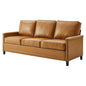 Ashton Vegan Leather Sofa, Faux Vegan Leather, Tan, 20825