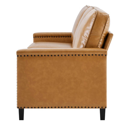 Ashton Vegan Leather Sofa, Faux Vegan Leather, Tan, 20825