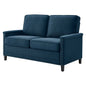 Ashton Upholstered Fabric Loveseat, Fabric, Navy Blue, 20826