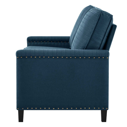 Ashton Upholstered Fabric Loveseat, Fabric, Navy Blue, 20826