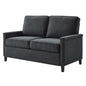 Ashton Upholstered Fabric Loveseat, Fabric, Dark Grey Gray, 20828