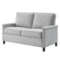 Ashton Upholstered Fabric Loveseat, Fabric, Light Grey Gray, 20829