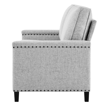 Ashton Upholstered Fabric Loveseat, Fabric, Light Grey Gray, 20829