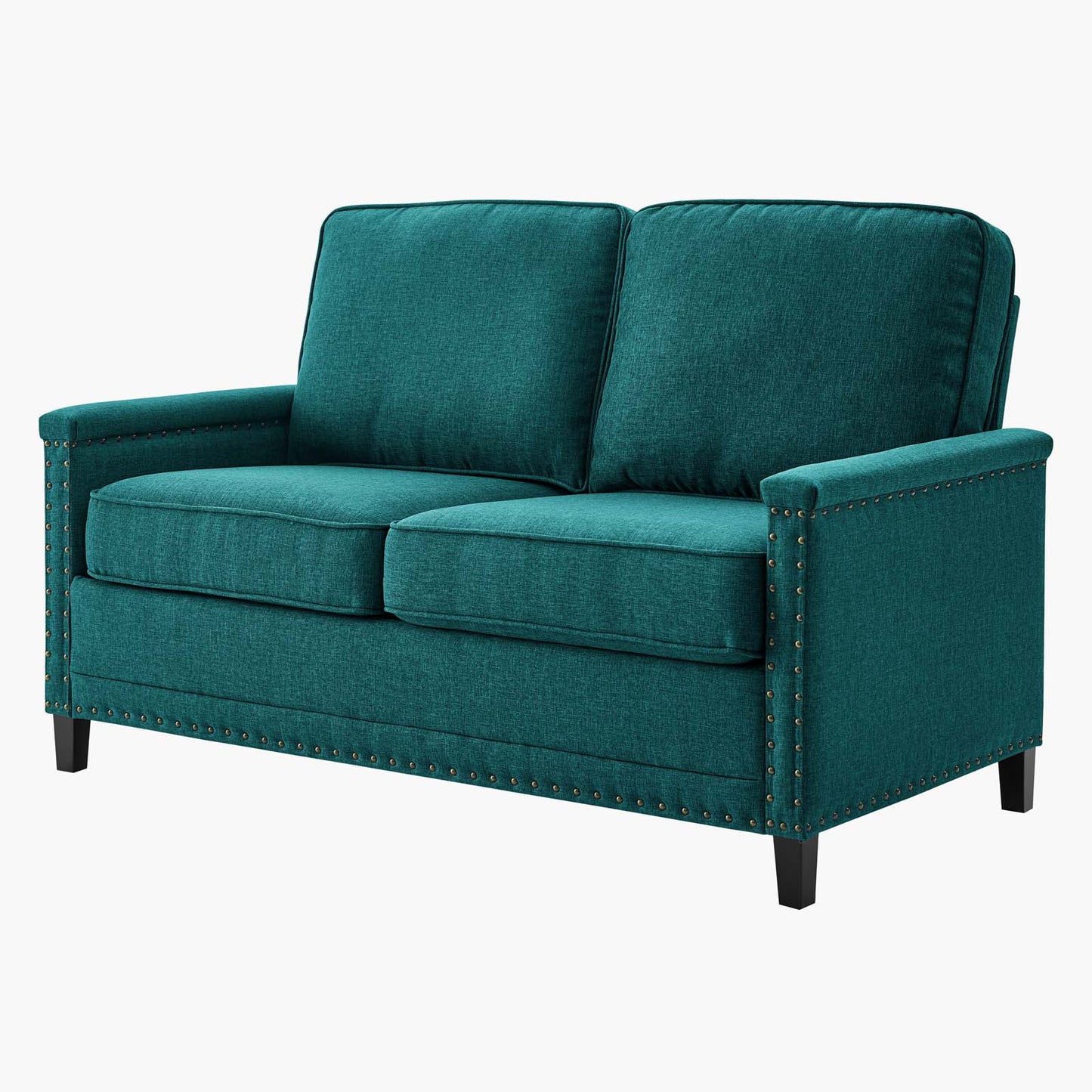 Ashton Upholstered Fabric Loveseat, Fabric, Teal Blue, 20830