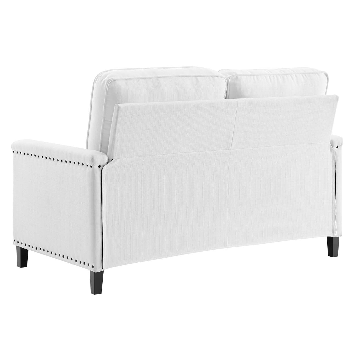 Ashton Upholstered Fabric Loveseat, Fabric, White, 20831