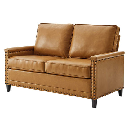 Ashton Loveseat, Faux Vegan Leather, Tan, 20832