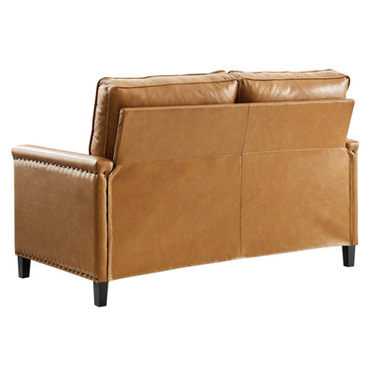 Ashton Loveseat, Faux Vegan Leather, Tan, 20832