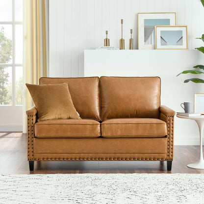 Ashton Loveseat, Faux Vegan Leather, Tan, 20832