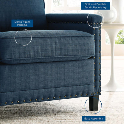Ashton Upholstered Fabric Armchair, Fabric, Navy Blue, 20833