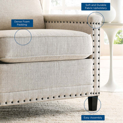 Ashton Upholstered Fabric Armchair, Fabric, Beige, 20834