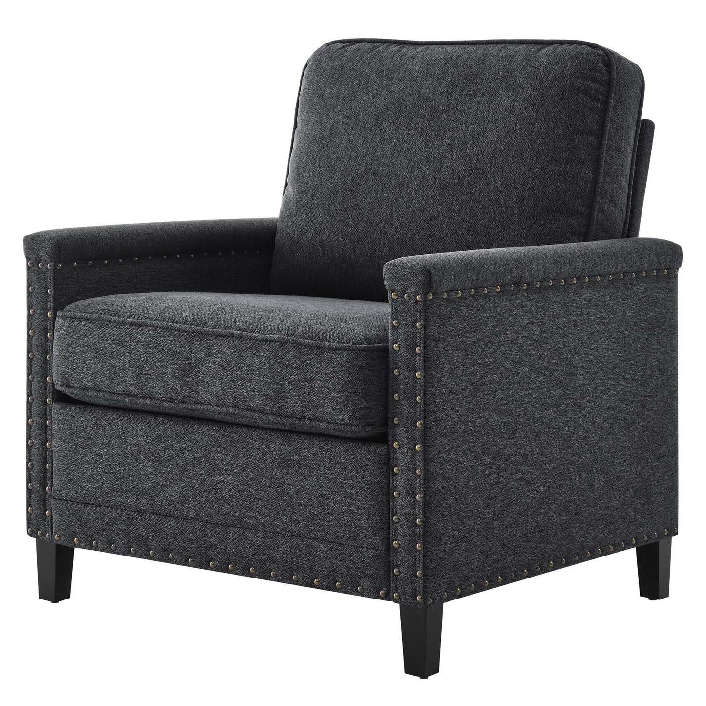Ashton Upholstered Fabric Armchair, Fabric, Dark Grey Gray, 20835