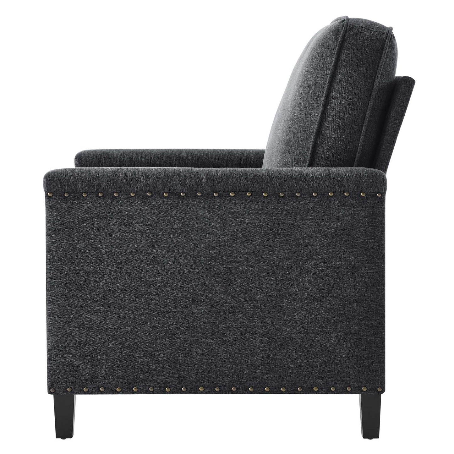 Ashton Upholstered Fabric Armchair, Fabric, Dark Grey Gray, 20835