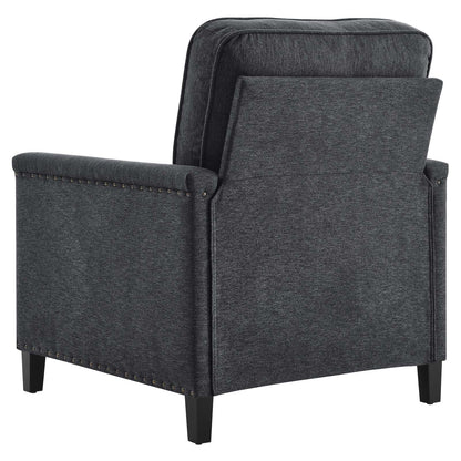 Ashton Upholstered Fabric Armchair, Fabric, Dark Grey Gray, 20835
