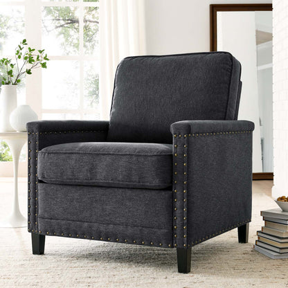 Ashton Upholstered Fabric Armchair, Fabric, Dark Grey Gray, 20835