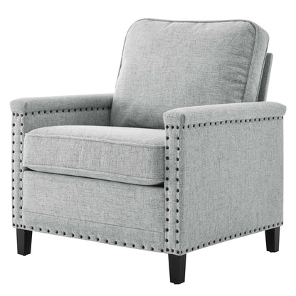Ashton Upholstered Fabric Armchair, Fabric, Light Grey Gray, 20836