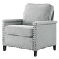 Ashton Upholstered Fabric Armchair, Fabric, Light Grey Gray, 20836