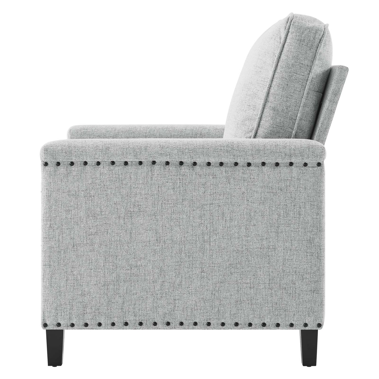 Ashton Upholstered Fabric Armchair, Fabric, Light Grey Gray, 20836