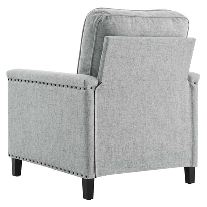 Ashton Upholstered Fabric Armchair, Fabric, Light Grey Gray, 20836