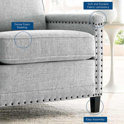 Ashton Upholstered Fabric Armchair, Fabric, Light Grey Gray, 20836