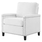 Ashton Upholstered Fabric Armchair, Fabric, White, 20838