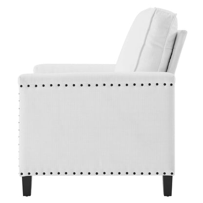 Ashton Upholstered Fabric Armchair, Fabric, White, 20838