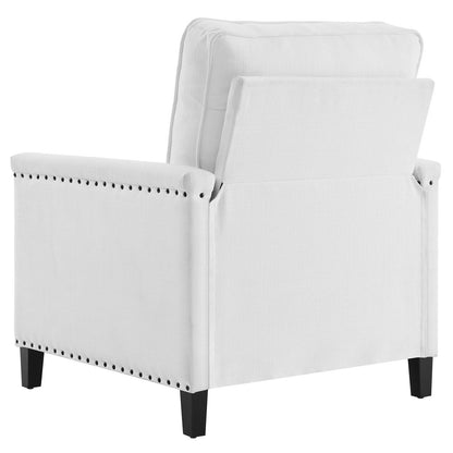 Ashton Upholstered Fabric Armchair, Fabric, White, 20838
