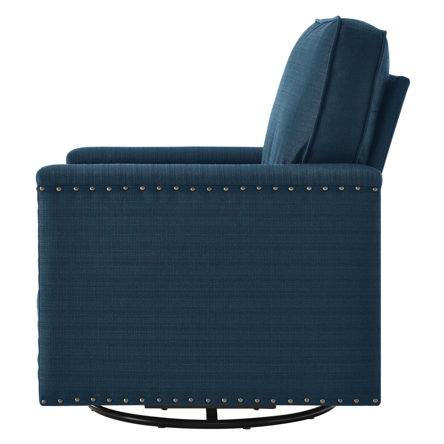 Ashton Upholstered Fabric Swivel Chair, Fabric, Navy Blue, 20840