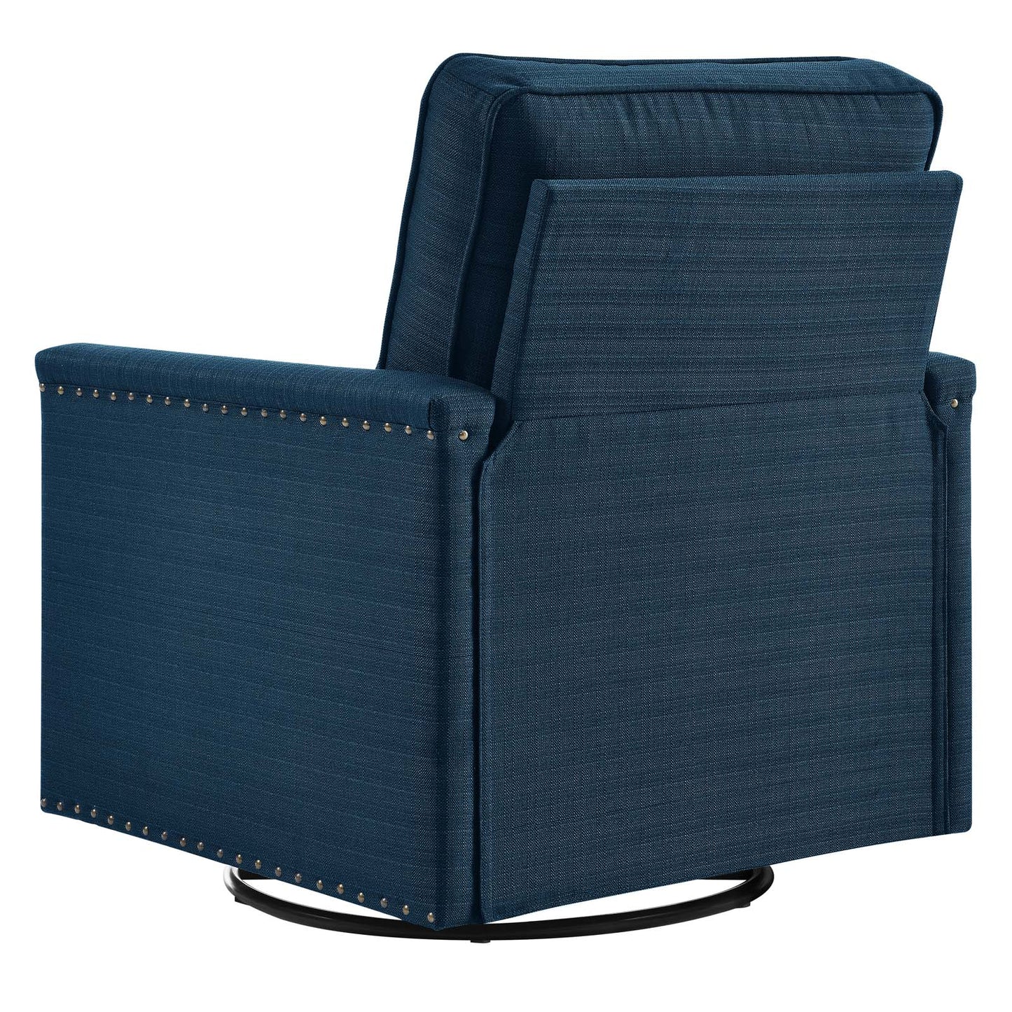 Ashton Upholstered Fabric Swivel Chair, Fabric, Navy Blue, 20840
