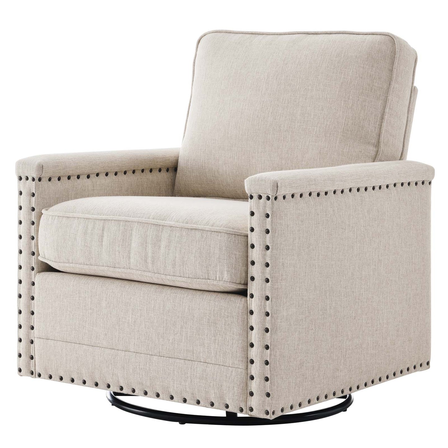 Ashton Upholstered Fabric Swivel Chair, Fabric, Beige, 20841