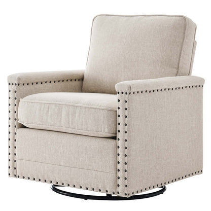 Ashton Upholstered Fabric Swivel Chair, Fabric, Beige, 20841