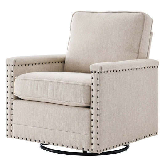 Ashton Upholstered Fabric Swivel Chair, Fabric, Beige, 20841