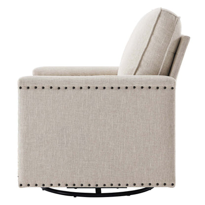 Ashton Upholstered Fabric Swivel Chair, Fabric, Beige, 20841