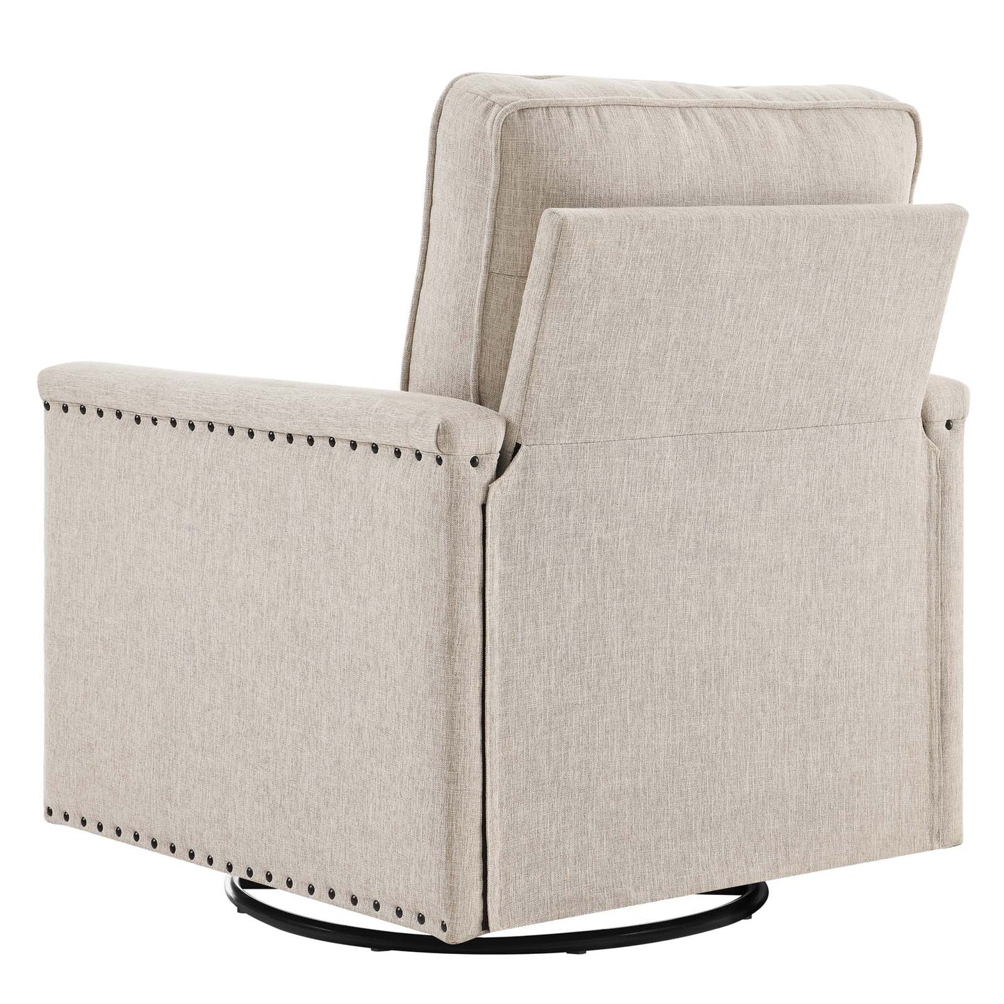 Ashton Upholstered Fabric Swivel Chair, Fabric, Beige, 20841