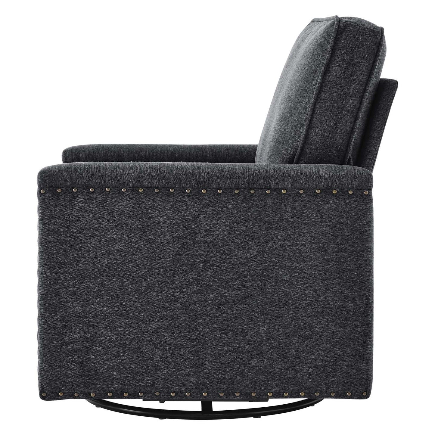 Ashton Upholstered Fabric Swivel Chair, Fabric, Dark Grey Gray, 20842