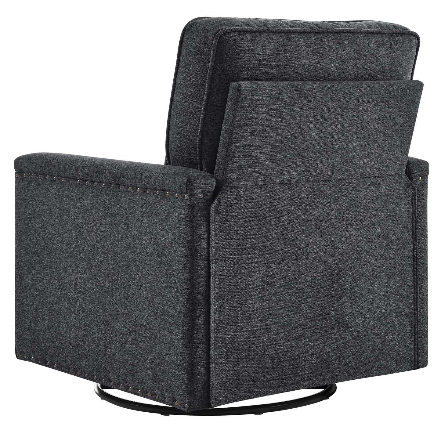 Ashton Upholstered Fabric Swivel Chair, Fabric, Dark Grey Gray, 20842