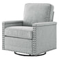 Ashton Upholstered Fabric Swivel Chair, Fabric, Light Grey Gray, 20843