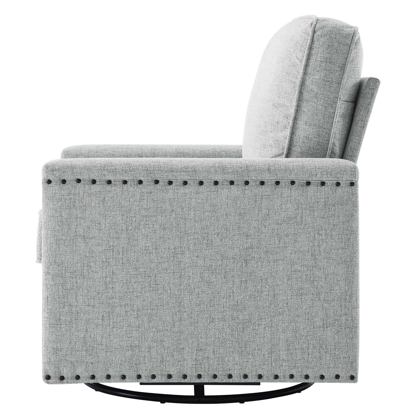 Ashton Upholstered Fabric Swivel Chair, Fabric, Light Grey Gray, 20843