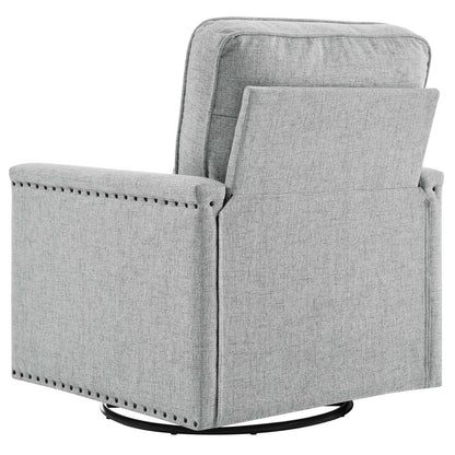 Ashton Upholstered Fabric Swivel Chair, Fabric, Light Grey Gray, 20843