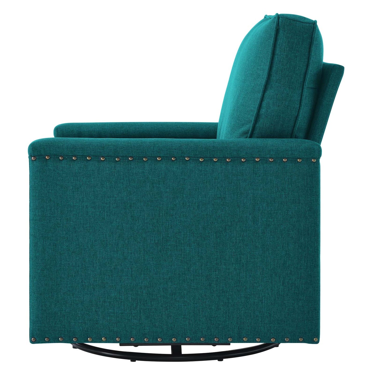 Ashton Upholstered Fabric Swivel Chair, Fabric, Teal Blue, 20844