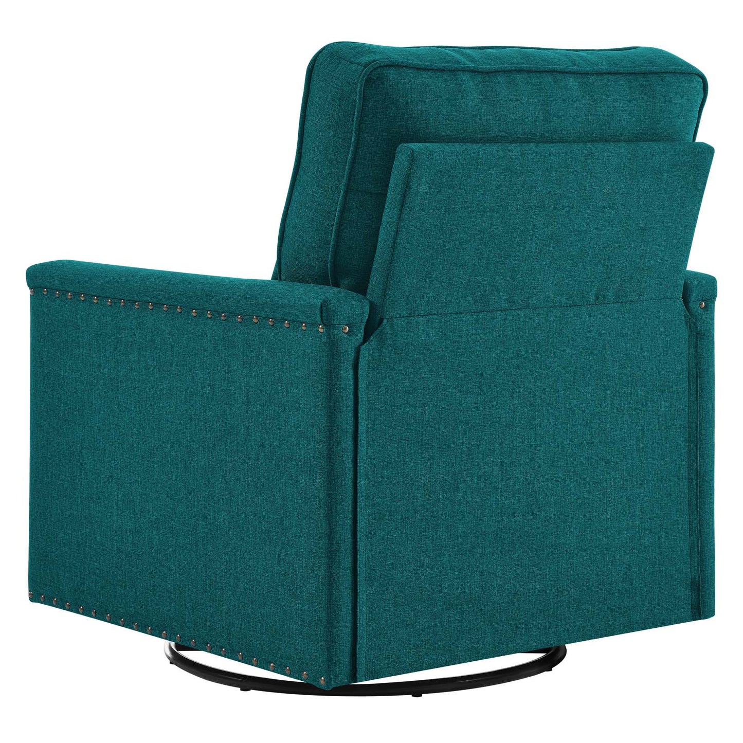 Ashton Upholstered Fabric Swivel Chair, Fabric, Teal Blue, 20844