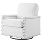 Ashton Upholstered Fabric Swivel Chair, Fabric, White, 20845