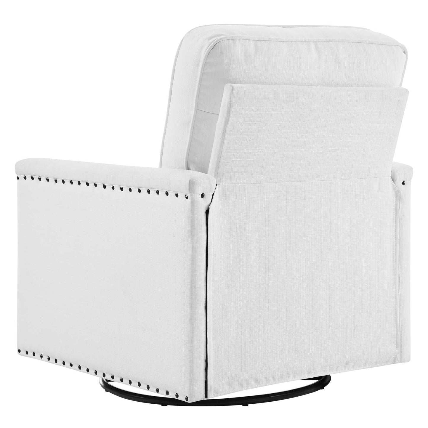 Ashton Upholstered Fabric Swivel Chair, Fabric, White, 20845