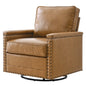 Ashton Vegan Leather Swivel Chair, Faux Vegan Leather, Tan, 20846