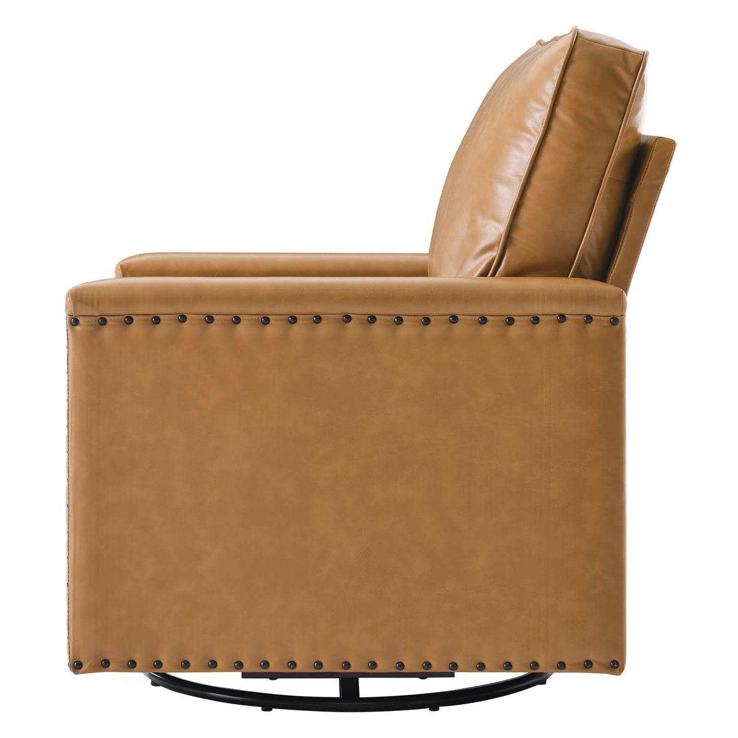 Ashton Vegan Leather Swivel Chair, Faux Vegan Leather, Tan, 20846